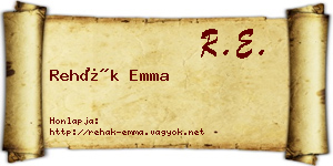 Rehák Emma névjegykártya