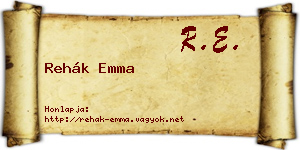 Rehák Emma névjegykártya